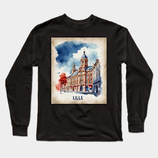 Lille France Vintage Travel Poster Tourism Long Sleeve T-Shirt